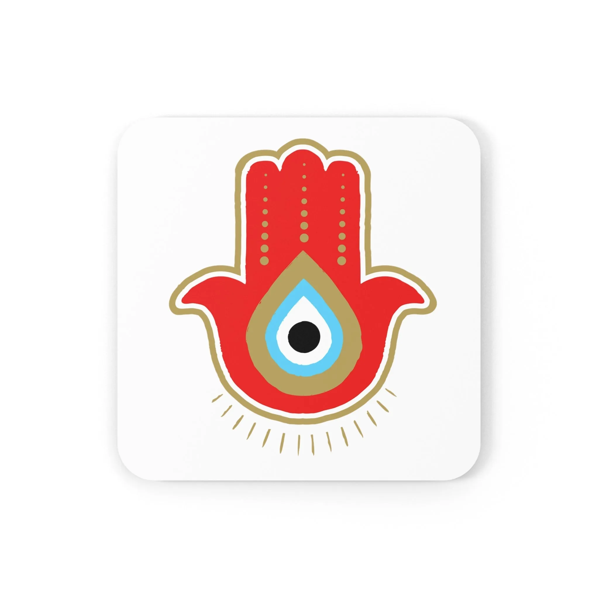 Red Hamsa Coaster Set