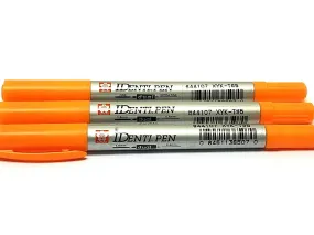 Sakura Identi-pen Permanent Ink, Orange Dual Point Pen 3 each New