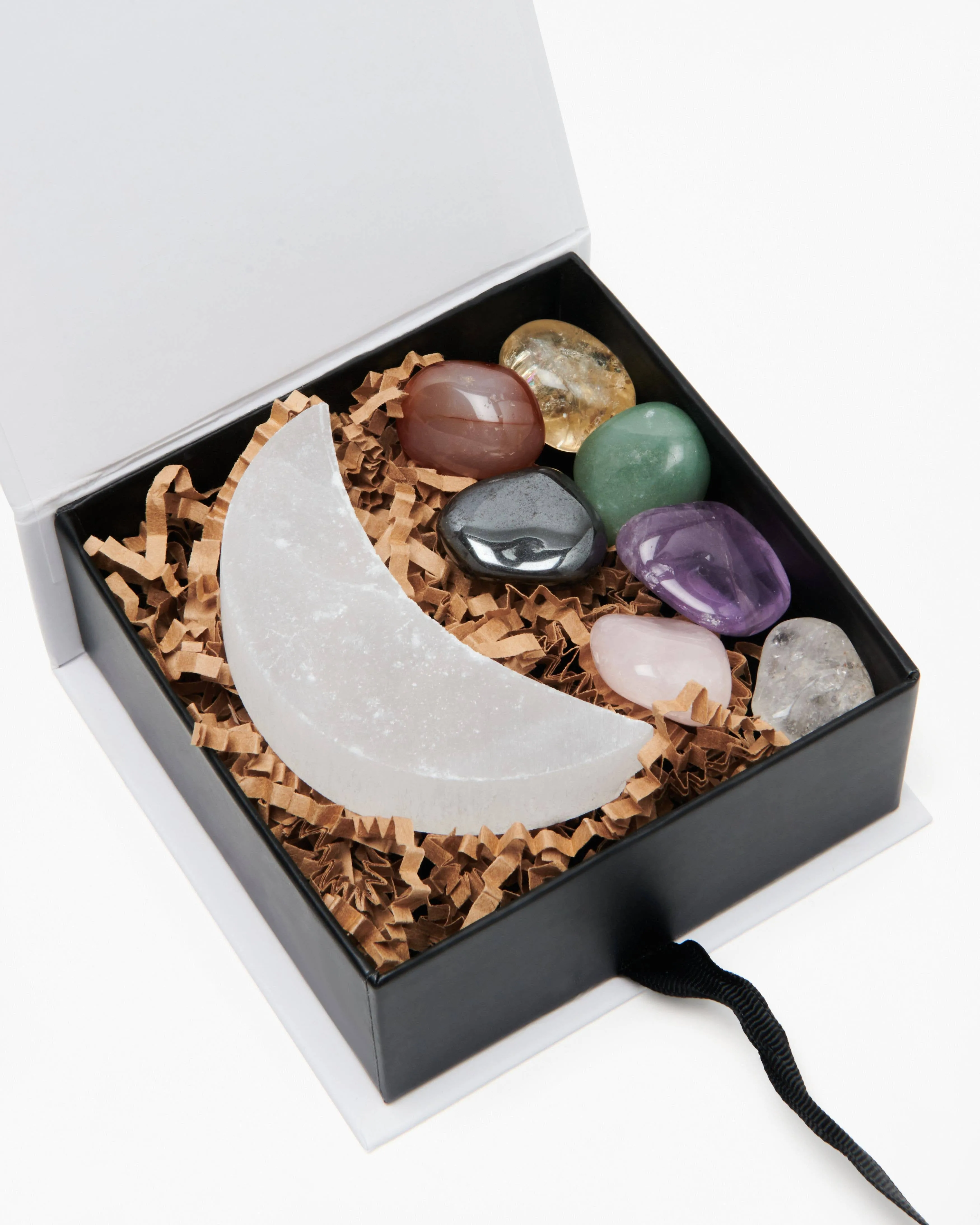Selenite Moon   Chakra Stones Set | Gift Set