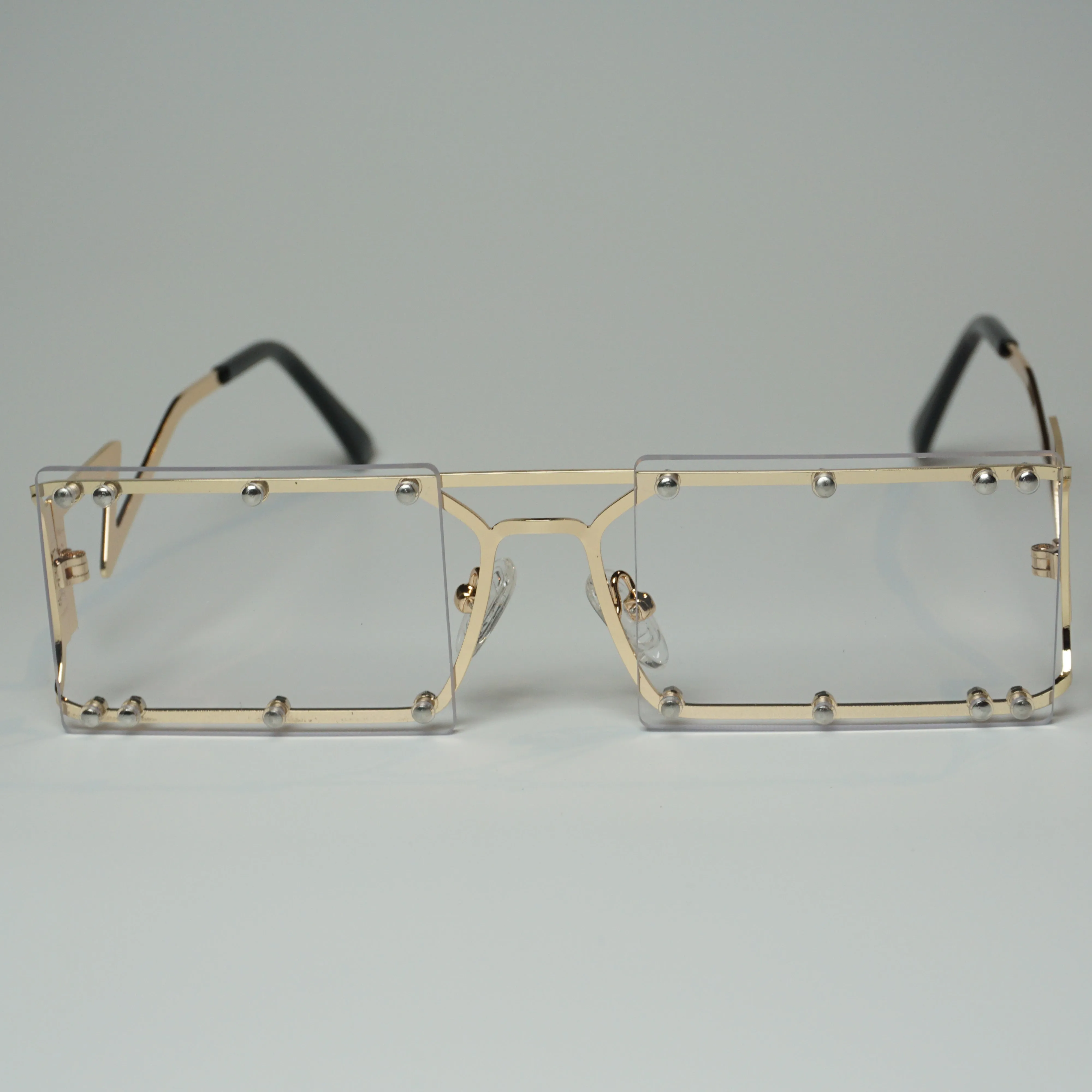 ShantelBoss Rimless Studded Rectangular Sunglasses