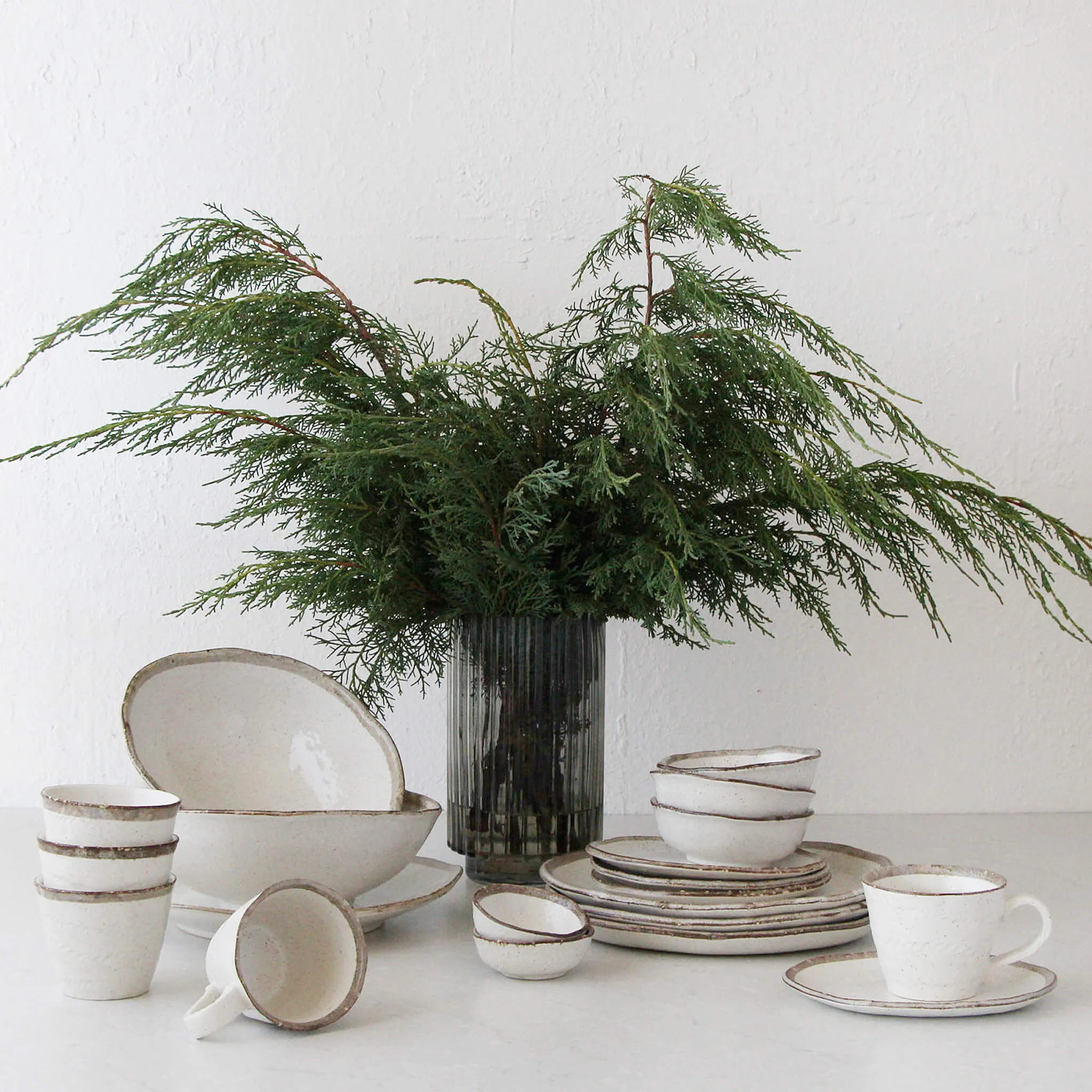 SHIROKARATSU CERAMIC SMALL DISH  |  BUNDLE X10  |  NATURAL GLAZE  |  8.5CM