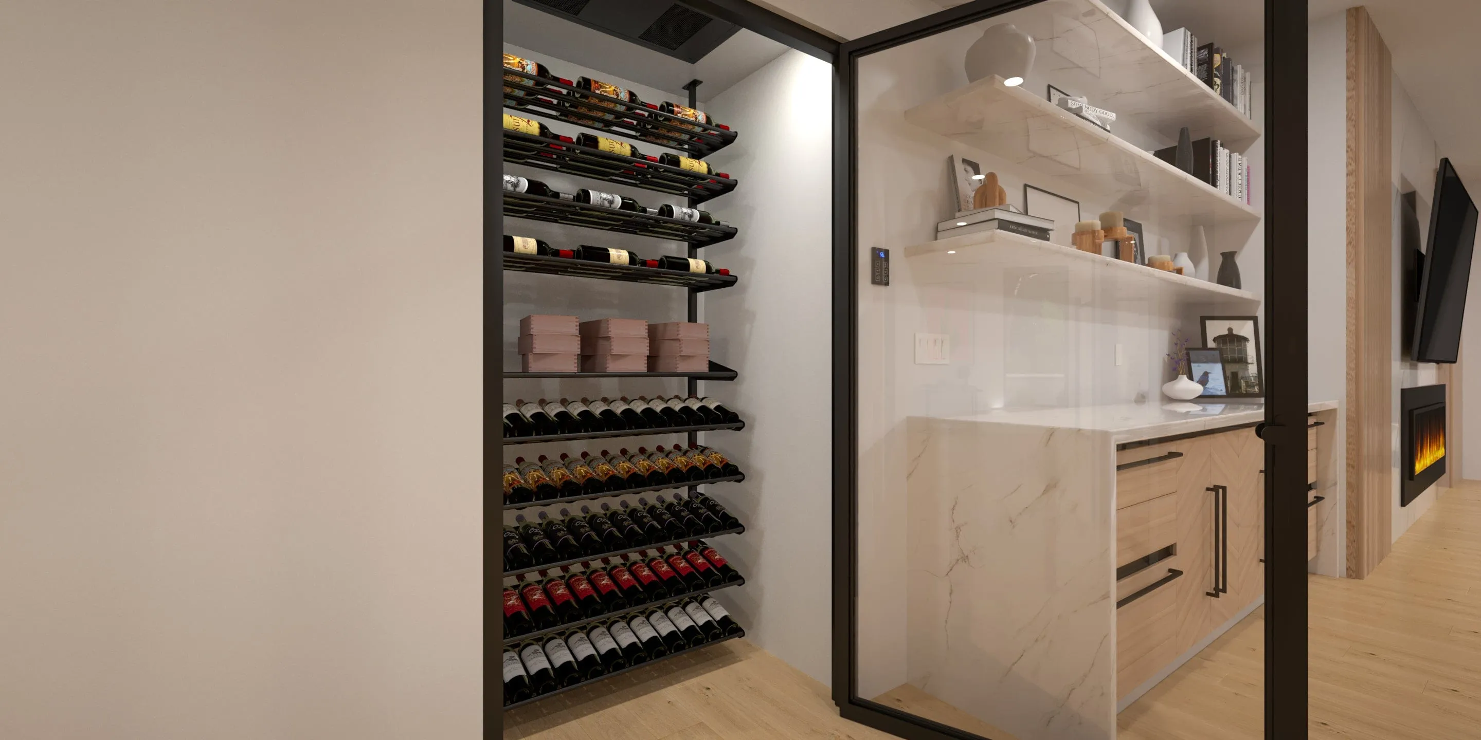 Showcase Series Centerpiece Kit Wine Rack, Wine Display Racks, Wine Cork Out and Bottle Shelf (90-100 Bottle)