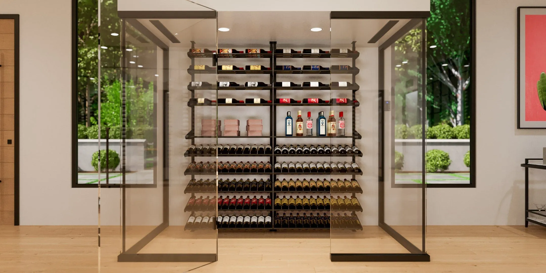 Showcase Series Centerpiece Kit Wine Rack, Wine Display Racks, Wine Cork Out and Bottle Shelf (90-100 Bottle)