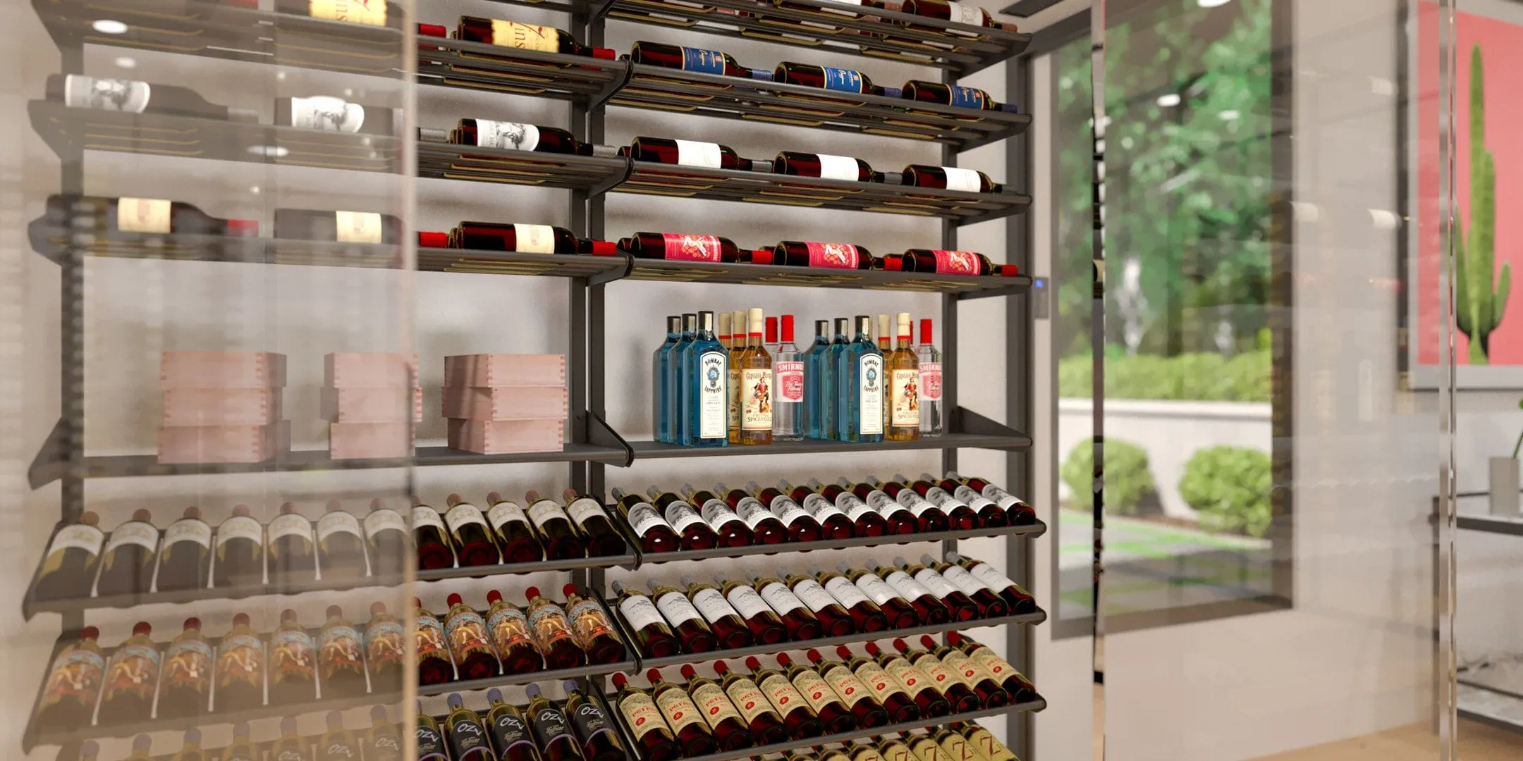 Showcase Series Centerpiece Kit Wine Rack, Wine Display Racks, Wine Cork Out and Bottle Shelf (90-100 Bottle)