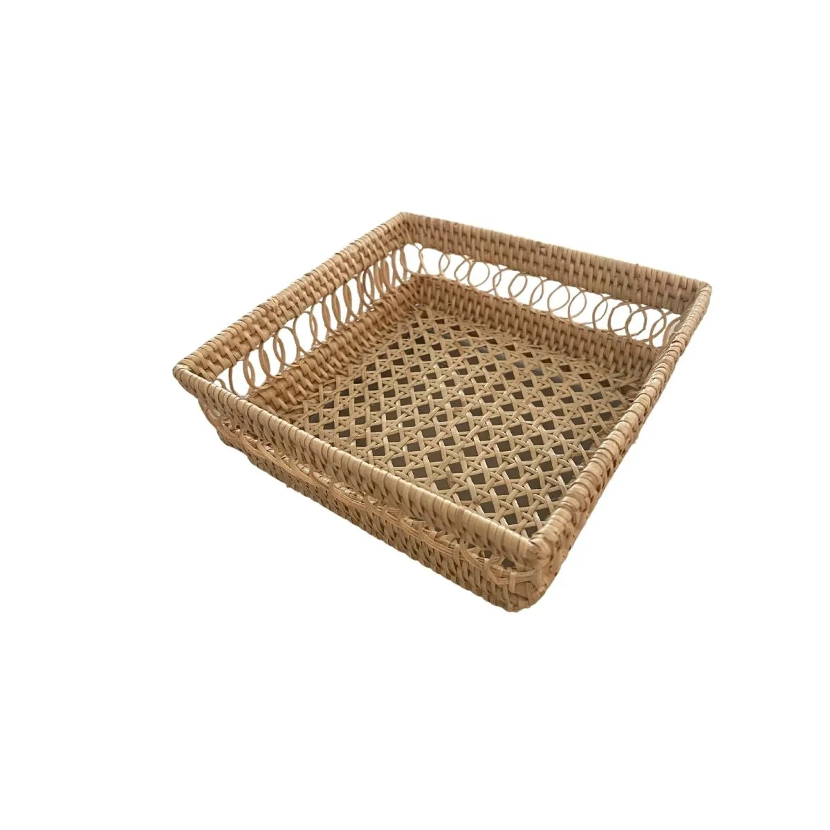 Small Square Rattan Dish