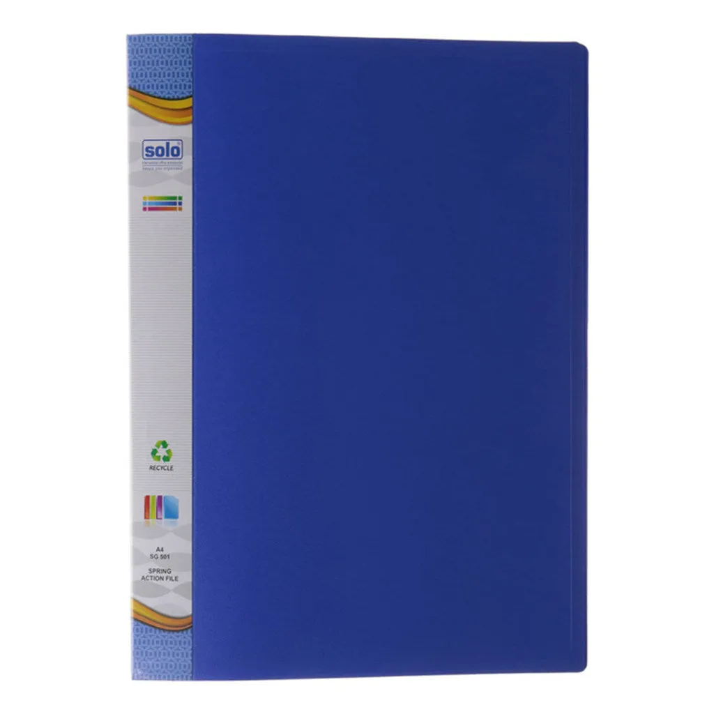 Solo Spring Action File Blue A4 SG 501