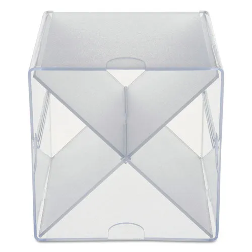 Stackable Cube Organizer, X Divider, 4 Compartments, Plastic, 6 X 7.2 X 6, Clear