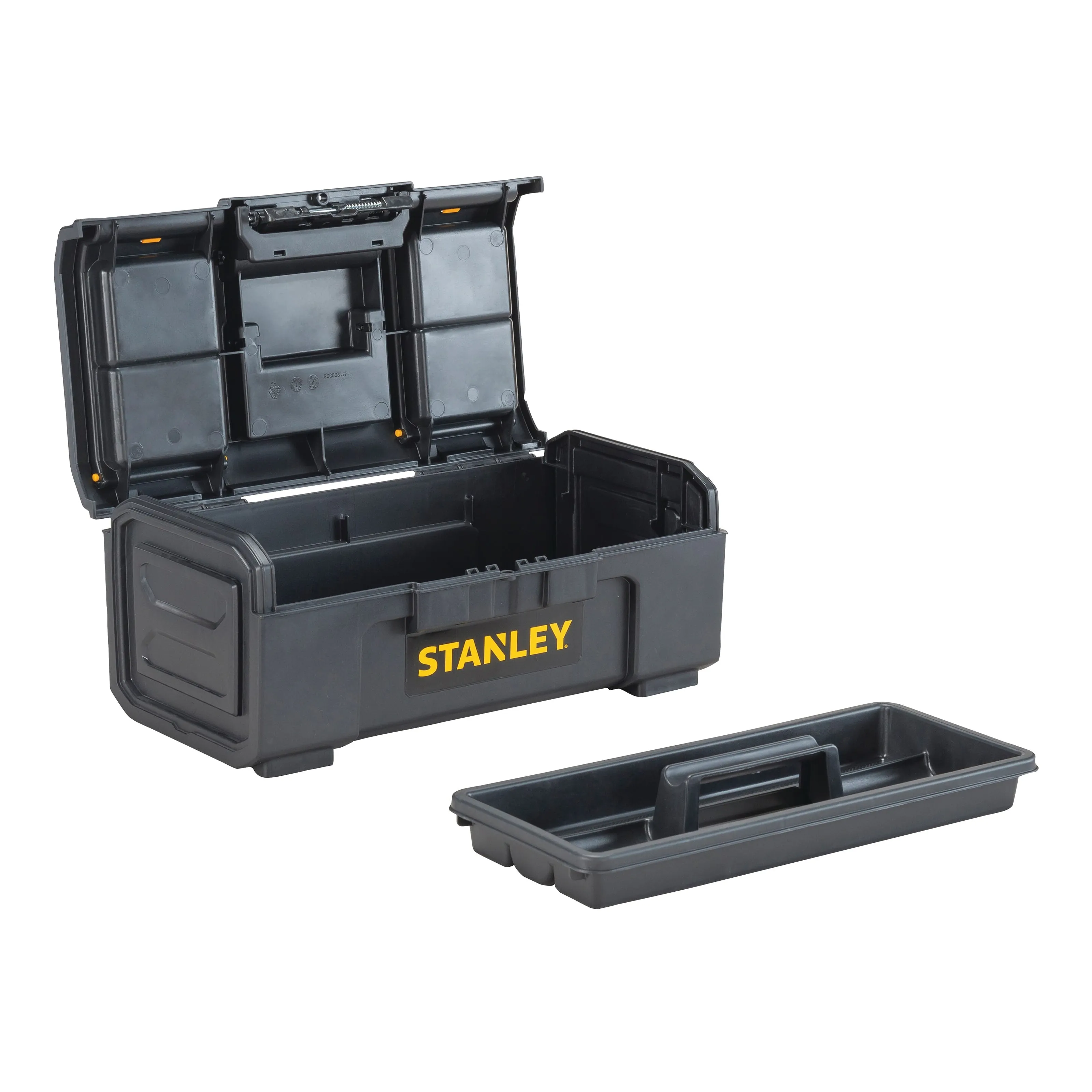STANLEY® STST16410 Tool Box, 8.8 in W, 6.4 in H, 3-Compartment, 1-Tray, Plastic, Black/Yellow