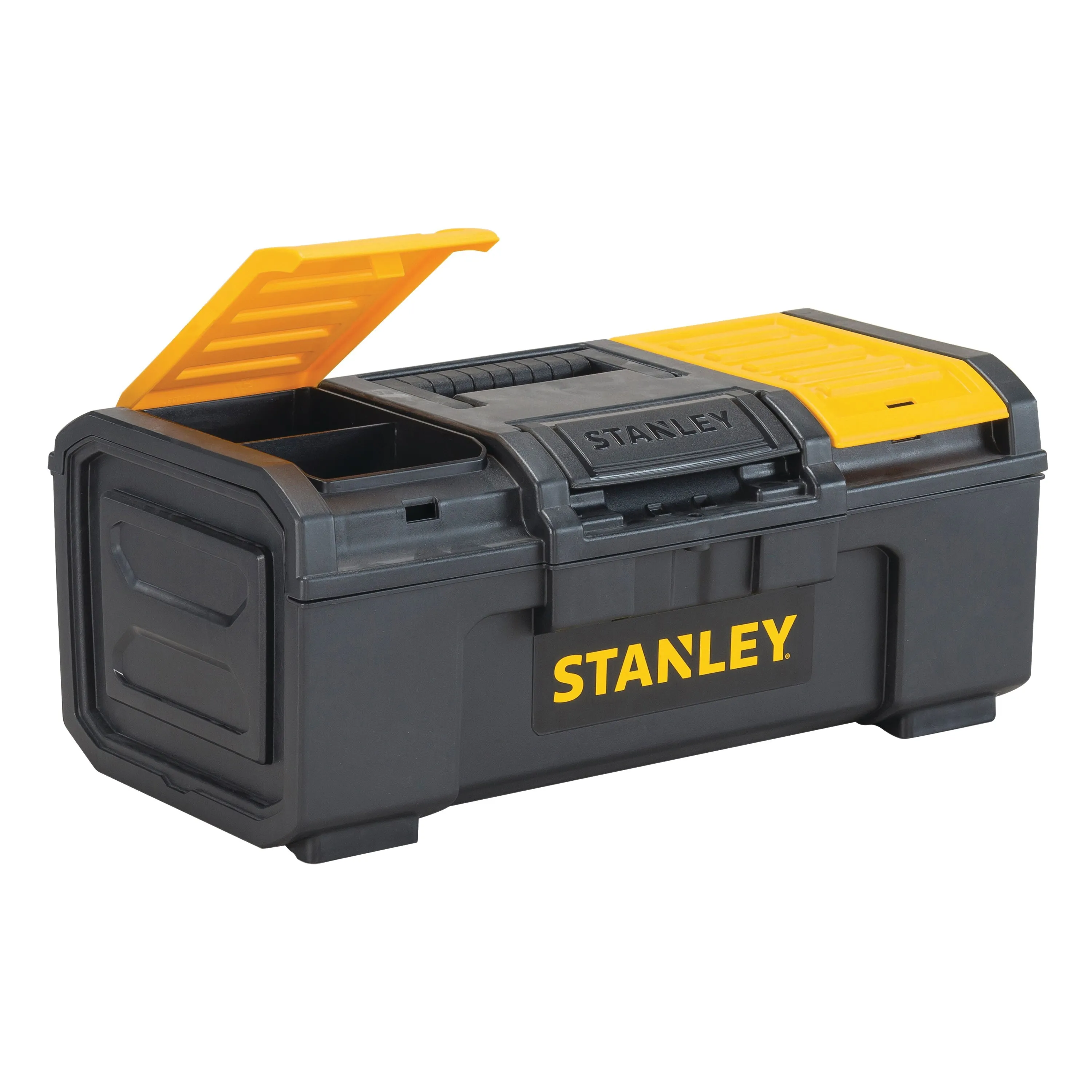 STANLEY® STST16410 Tool Box, 8.8 in W, 6.4 in H, 3-Compartment, 1-Tray, Plastic, Black/Yellow