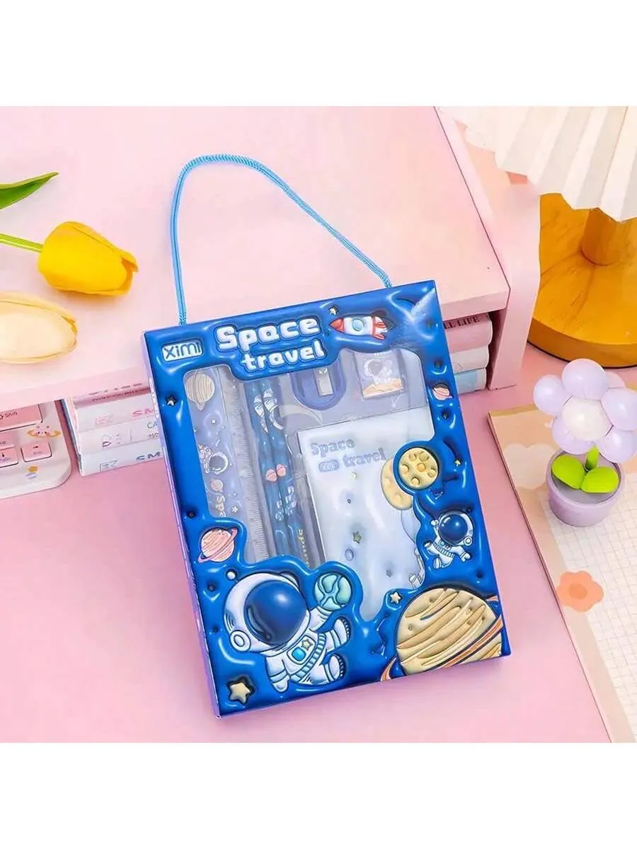 Starry Journey Diary Set, Cute Boy Notebook, Social Media Favorite, Creative Birthday Gift For Students