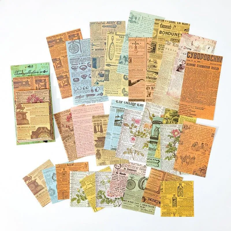 Sugar Poetry Retro Pattern Material Pack Time Collection Book Series Retro Decorative Paper Hand Account Material Paper