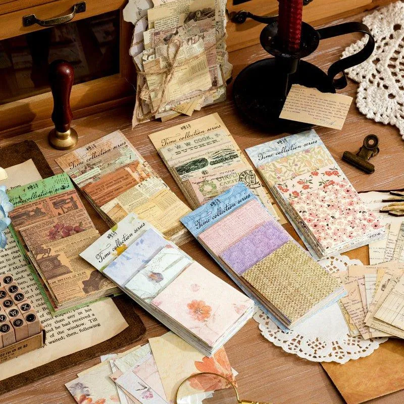 Sugar Poetry Retro Pattern Material Pack Time Collection Book Series Retro Decorative Paper Hand Account Material Paper