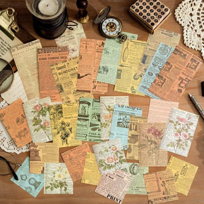 Sugar Poetry Retro Pattern Material Pack Time Collection Book Series Retro Decorative Paper Hand Account Material Paper