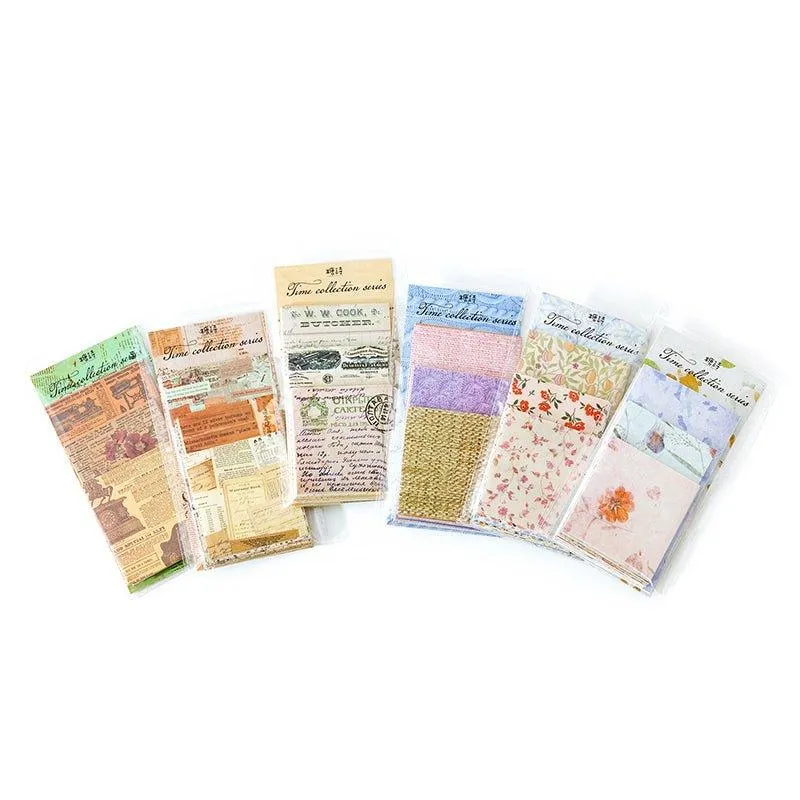Sugar Poetry Retro Pattern Material Pack Time Collection Book Series Retro Decorative Paper Hand Account Material Paper