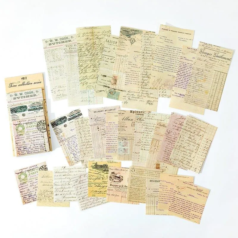 Sugar Poetry Retro Pattern Material Pack Time Collection Book Series Retro Decorative Paper Hand Account Material Paper