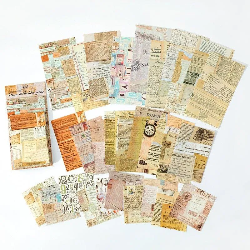 Sugar Poetry Retro Pattern Material Pack Time Collection Book Series Retro Decorative Paper Hand Account Material Paper