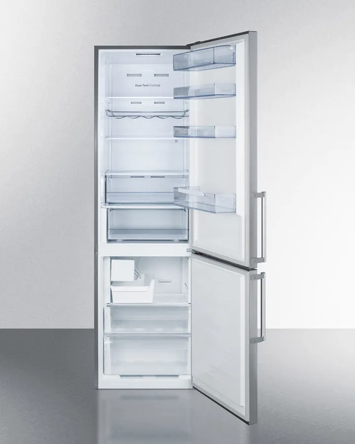 Summit 24" Wide Bottom Freezer Refrigerator With Icemaker - FFBF192SSIM