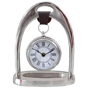Thomson Handicraft Silver Finish Table Clock Antique Style. Height 8 inch, Length 7 inch, Width 4 inch Hanging Clock, Clock Dial 3 inch for Home Decor, Home Office, Furniture Accessories