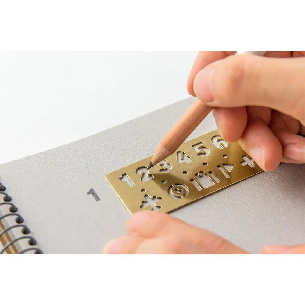 Traveler's Company Brass Numbers Bookmark Stencil