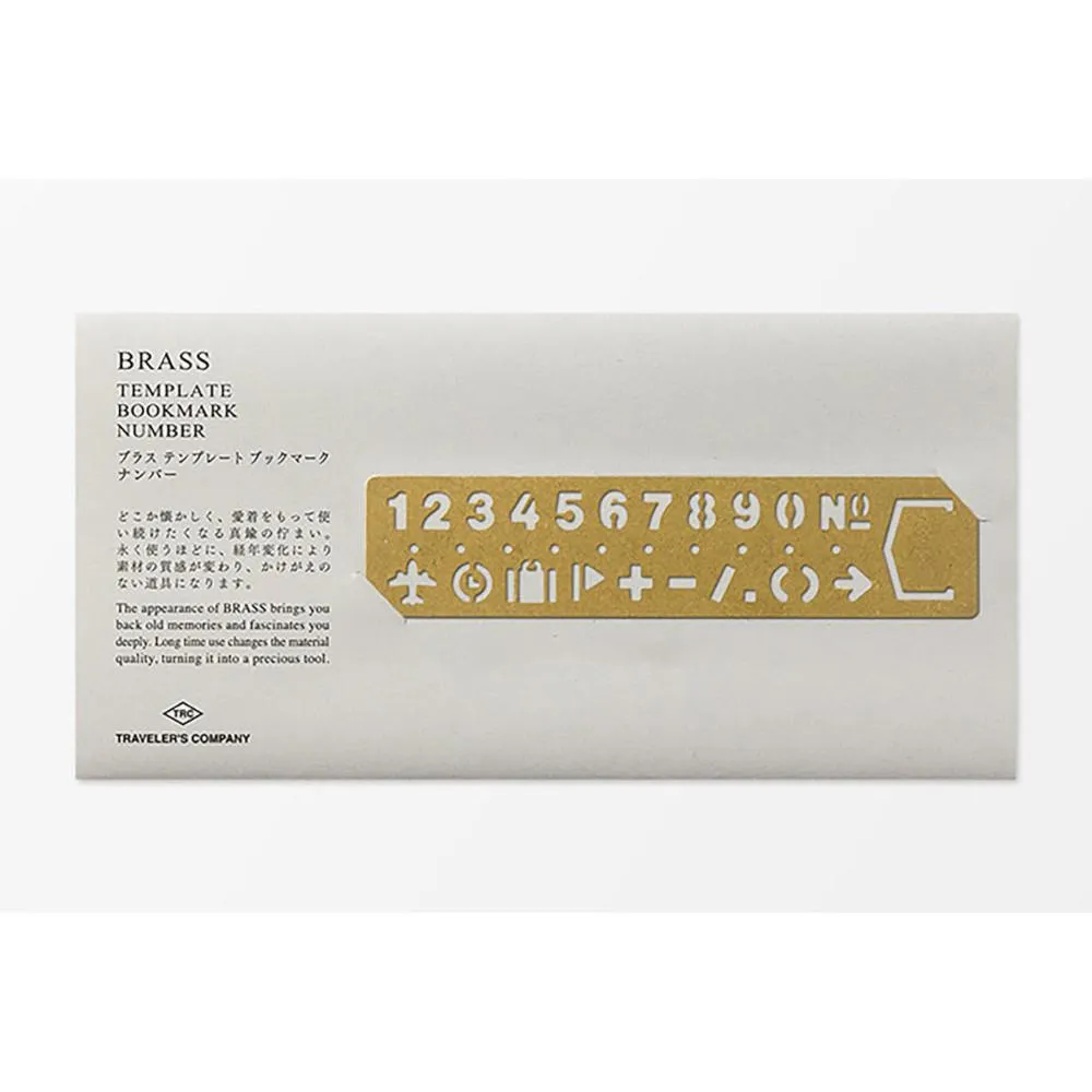 Traveler's Company Brass Numbers Bookmark Stencil