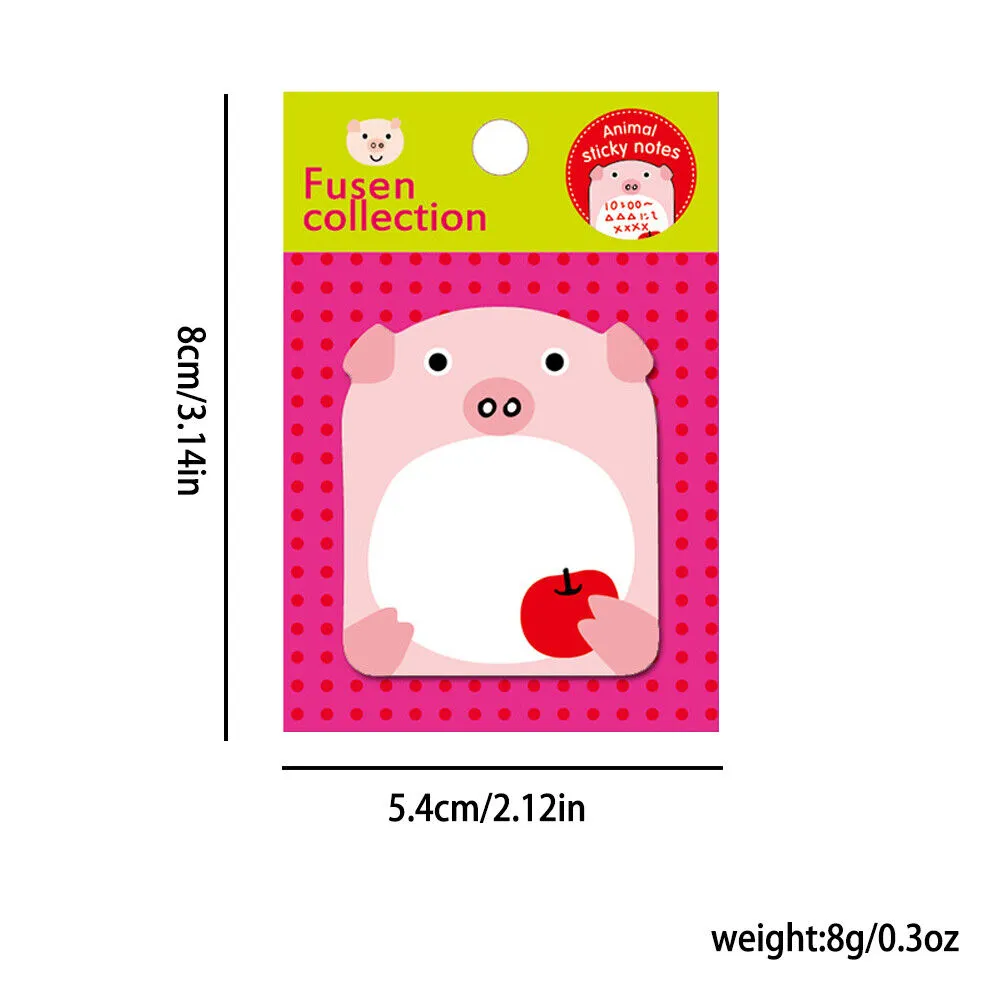 US 16-32 Pcs (320-640 pages Total) Sticky Notes Cute Animal-Shaped Bookmark Pads