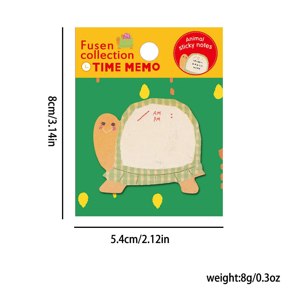 US 16-32 Pcs (320-640 pages Total) Sticky Notes Cute Animal-Shaped Bookmark Pads