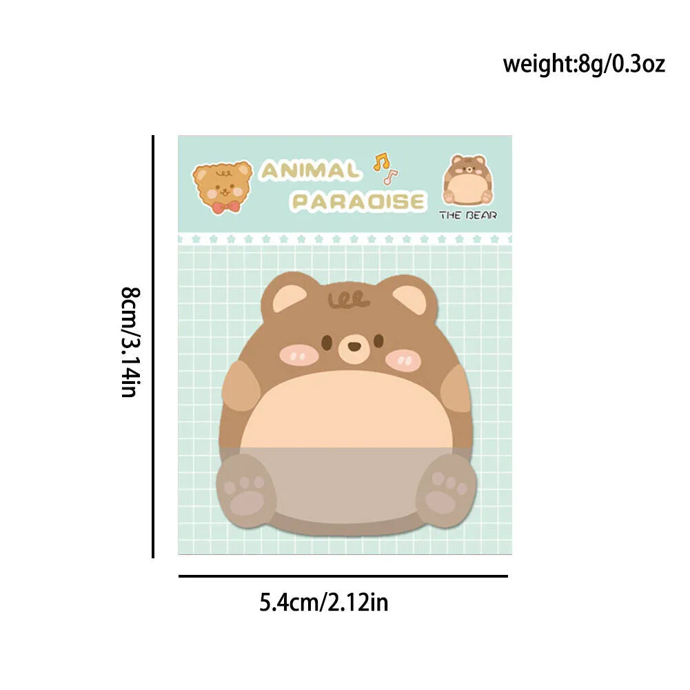 US 16-32 Pcs (320-640 pages Total) Sticky Notes Cute Animal-Shaped Bookmark Pads