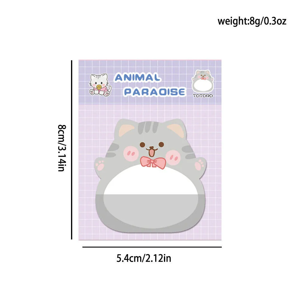 US 16-32 Pcs (320-640 pages Total) Sticky Notes Cute Animal-Shaped Bookmark Pads