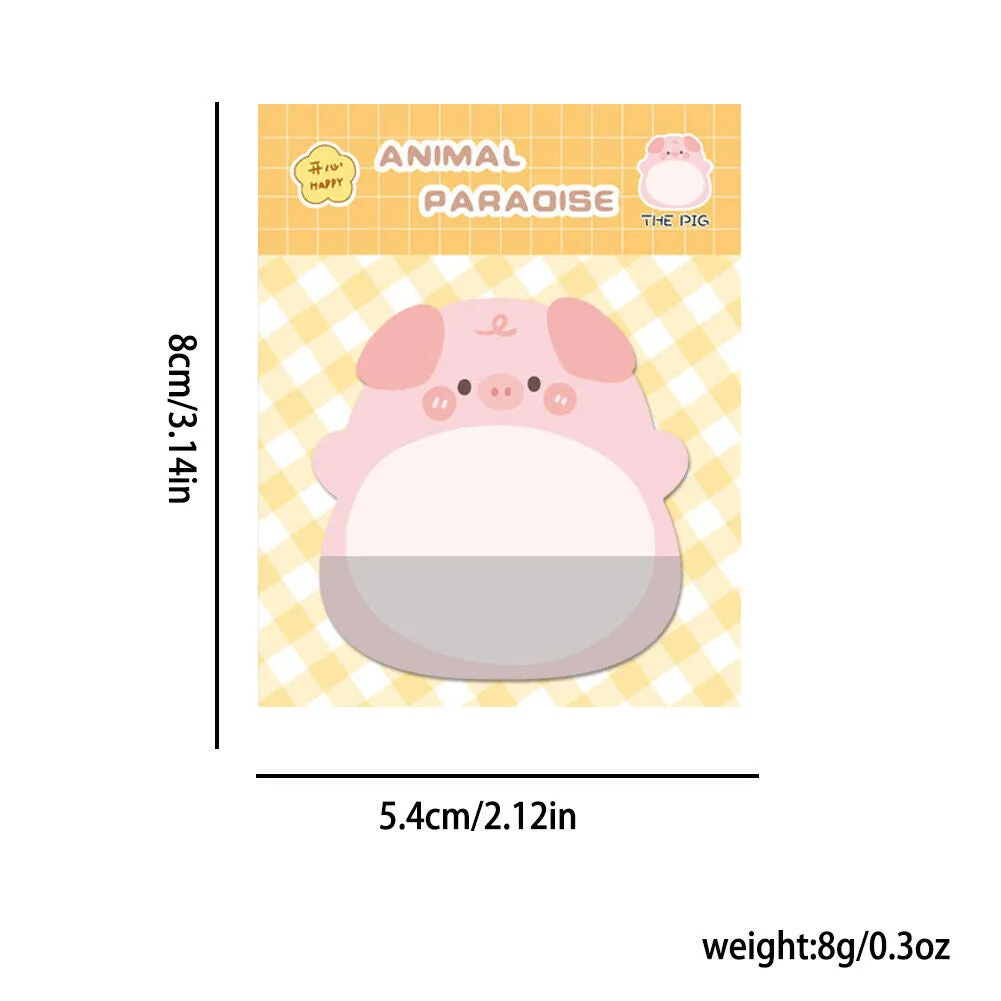 US 16-32 Pcs (320-640 pages Total) Sticky Notes Cute Animal-Shaped Bookmark Pads