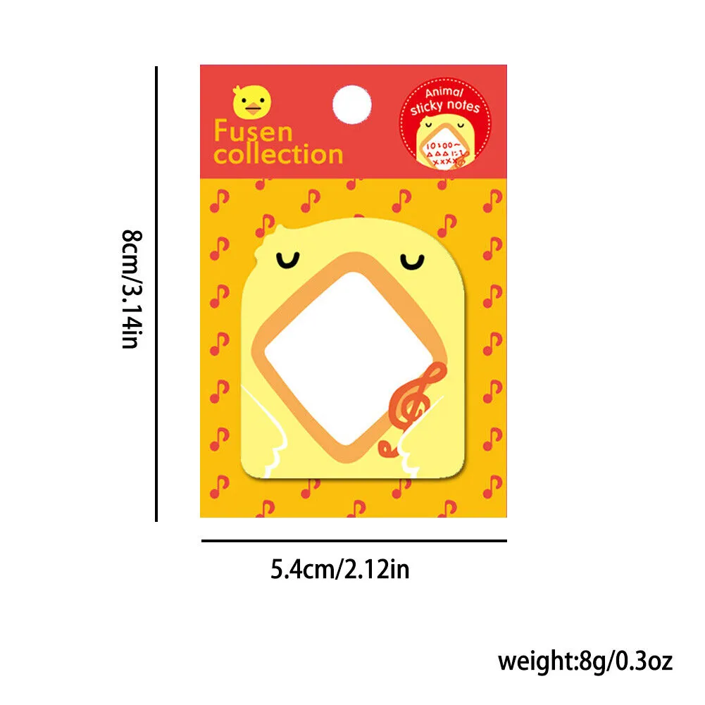 US 16-32 Pcs (320-640 pages Total) Sticky Notes Cute Animal-Shaped Bookmark Pads