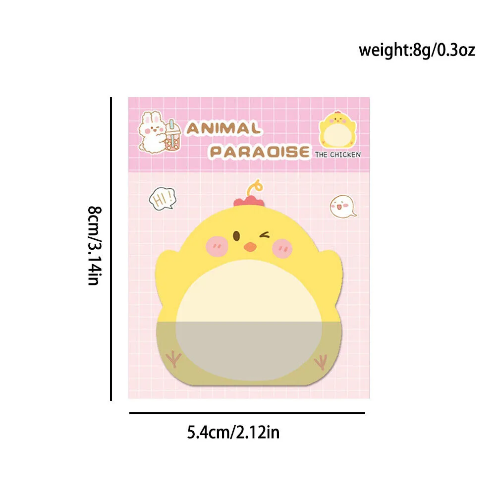 US 16-32 Pcs (320-640 pages Total) Sticky Notes Cute Animal-Shaped Bookmark Pads