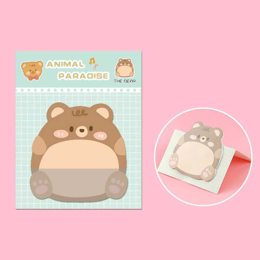 US 16-32 Pcs (320-640 pages Total) Sticky Notes Cute Animal-Shaped Bookmark Pads