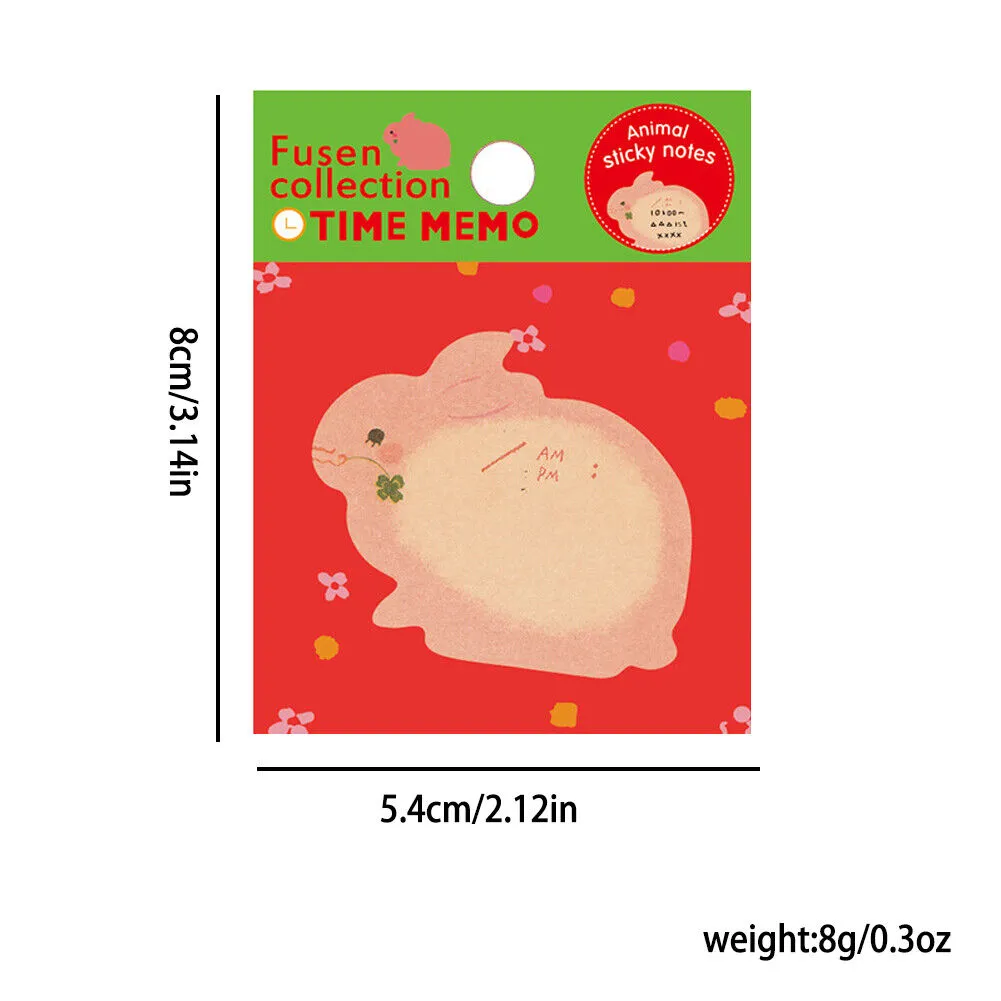US 16-32 Pcs (320-640 pages Total) Sticky Notes Cute Animal-Shaped Bookmark Pads