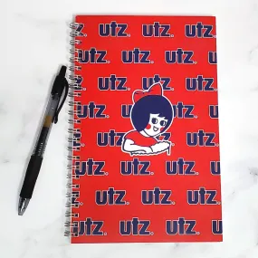 Utz Girl with Text Pattern (Red) / Spiral Notebook