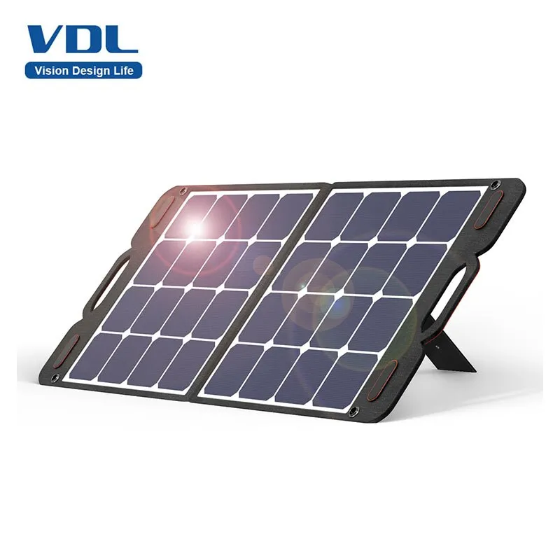 VDL Solar Panel Foldable 100W Monocrystalline Solar Panel 16-20V MC-4/XT60 Output, Outdoor for Camping Car solar panel