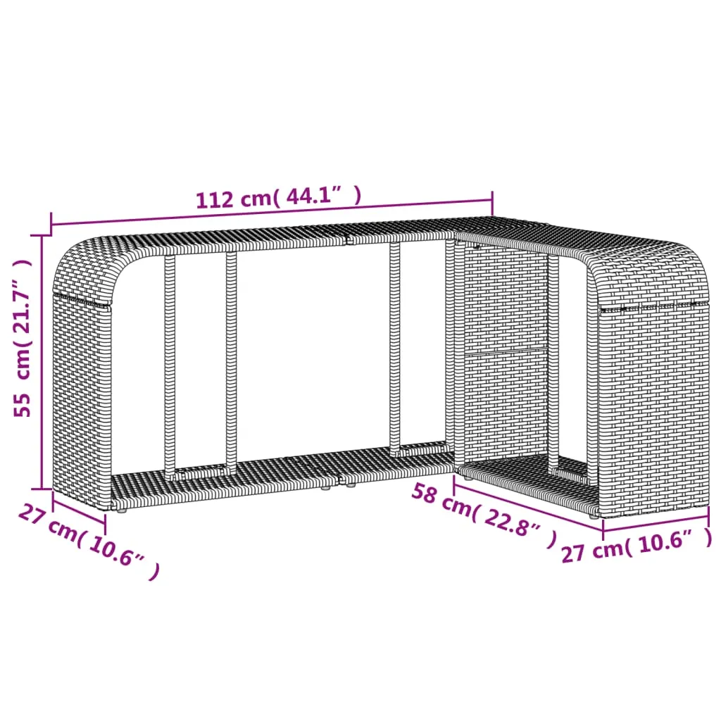 vidaXL Storage Shelves 2 pcs Beige Poly Rattan