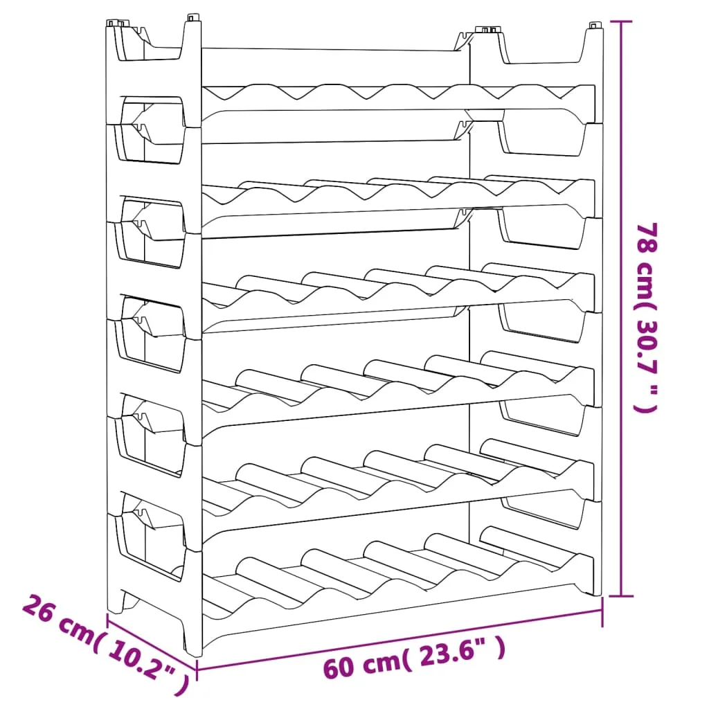 vidaXL Wine Rack for 36 Bottles PP Stackable