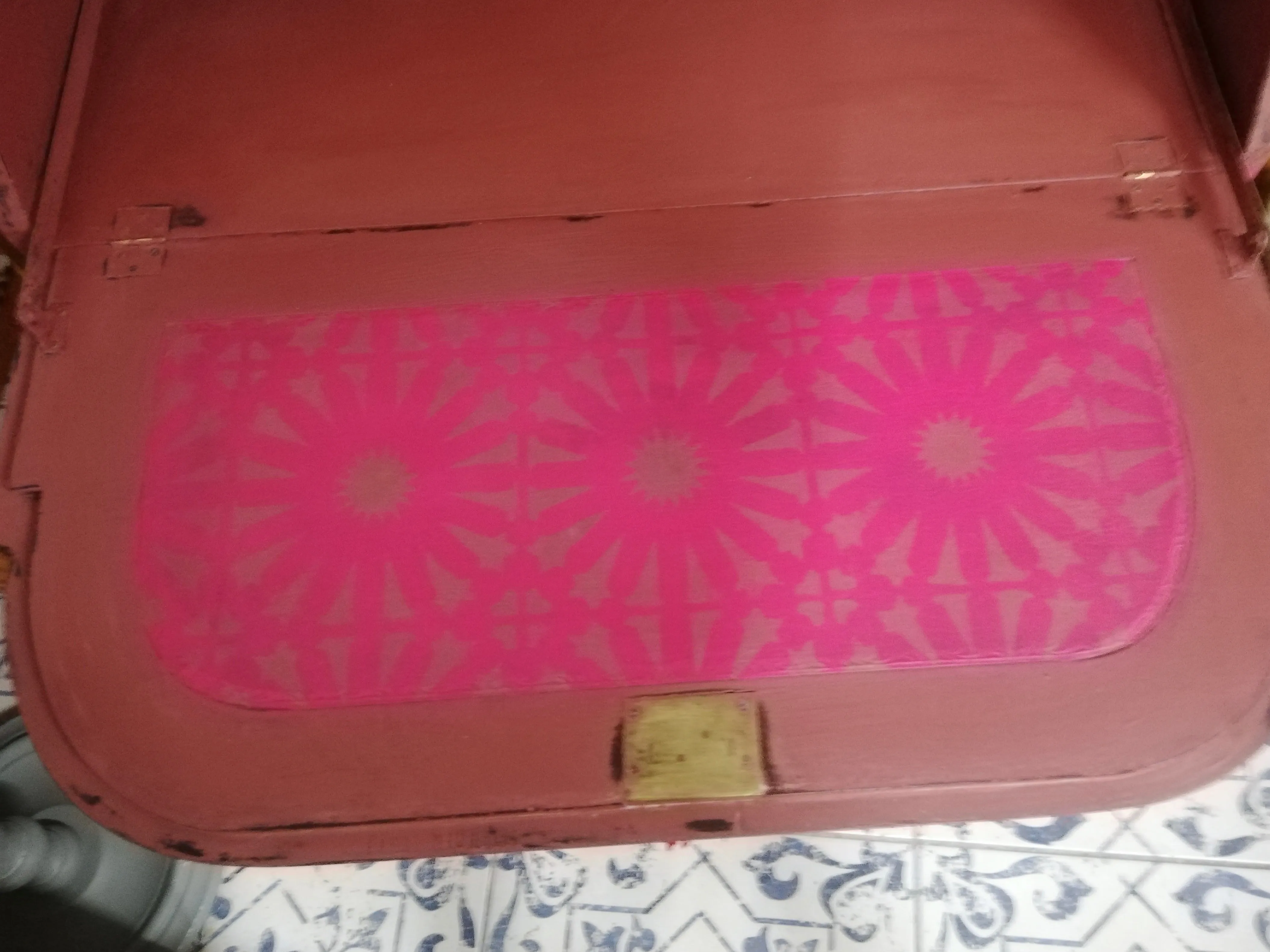 Vintage hand painted writing bureau