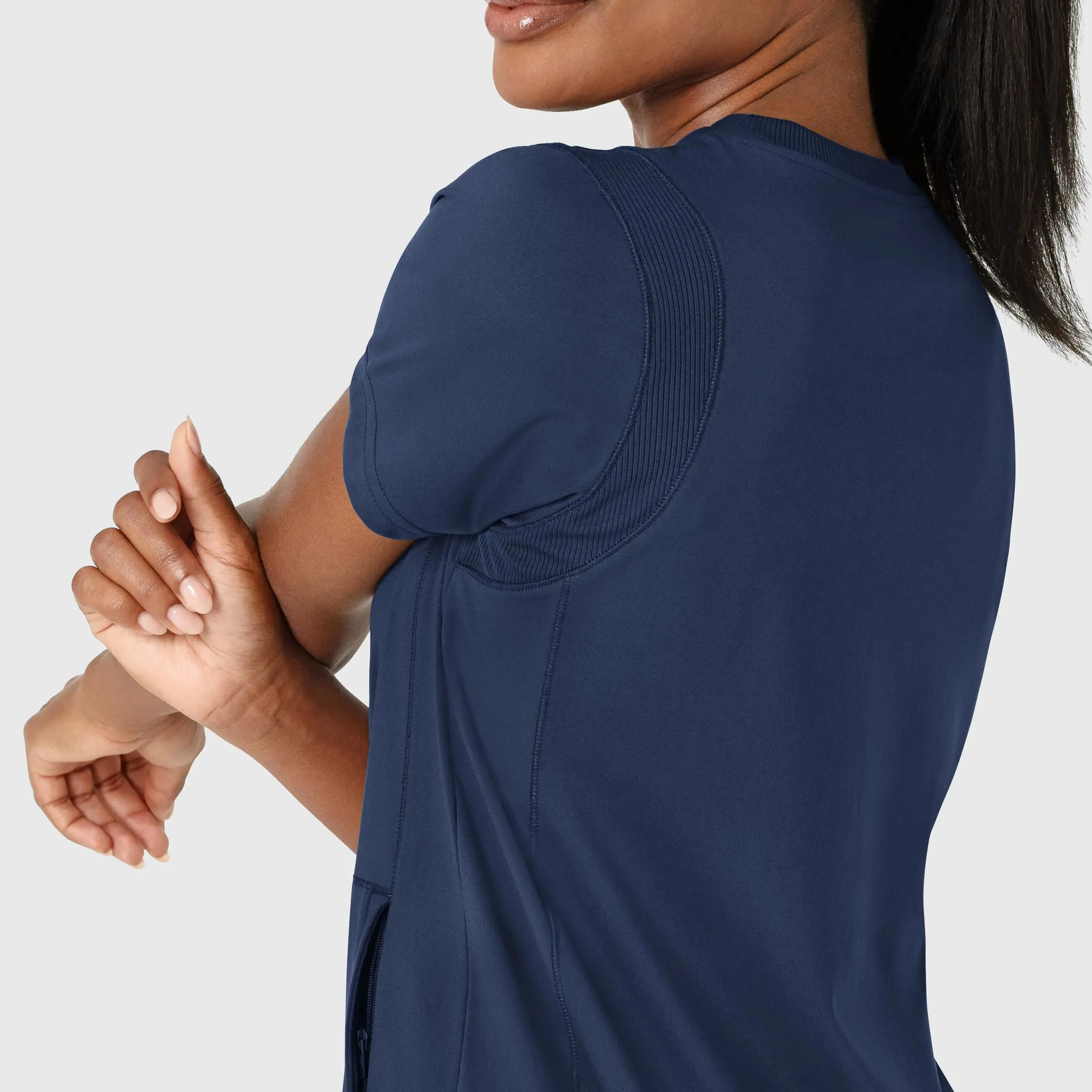 Wink Knit Women's Flex-n-Reach Crew Neck Scrub Top - Navy