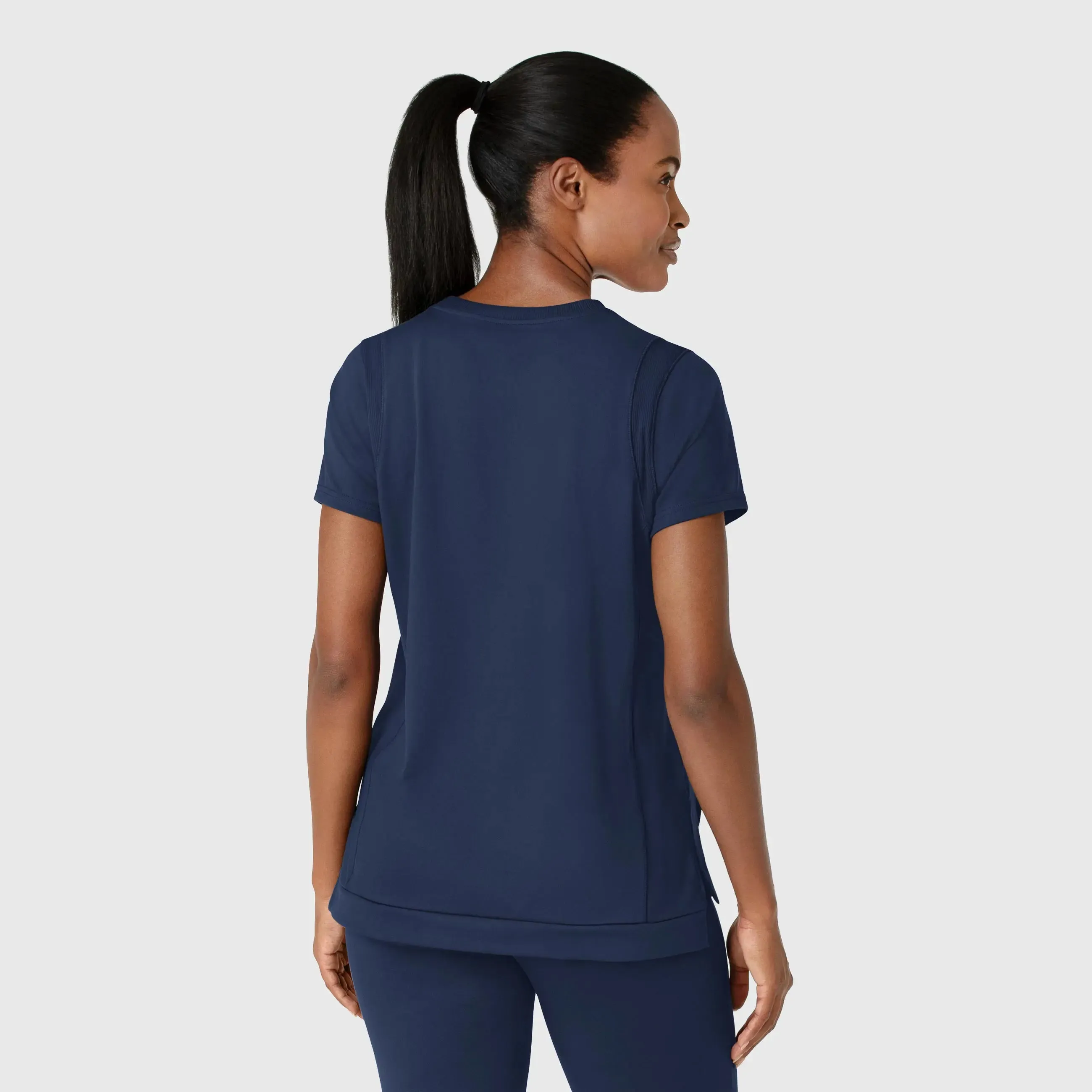 Wink Knit Women's Flex-n-Reach Crew Neck Scrub Top - Navy