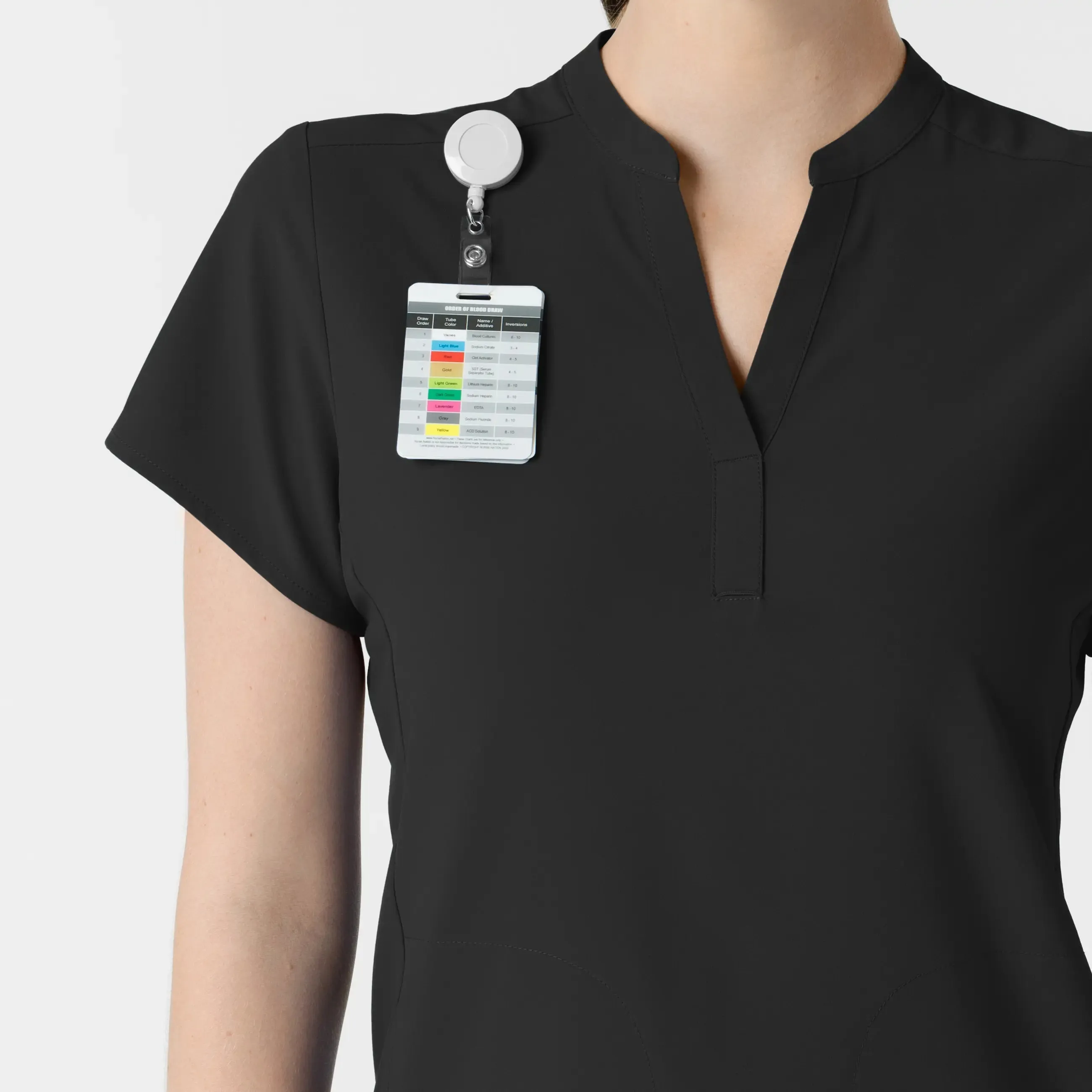 Wink Women's Mandarin Collar Scrub Top - Black