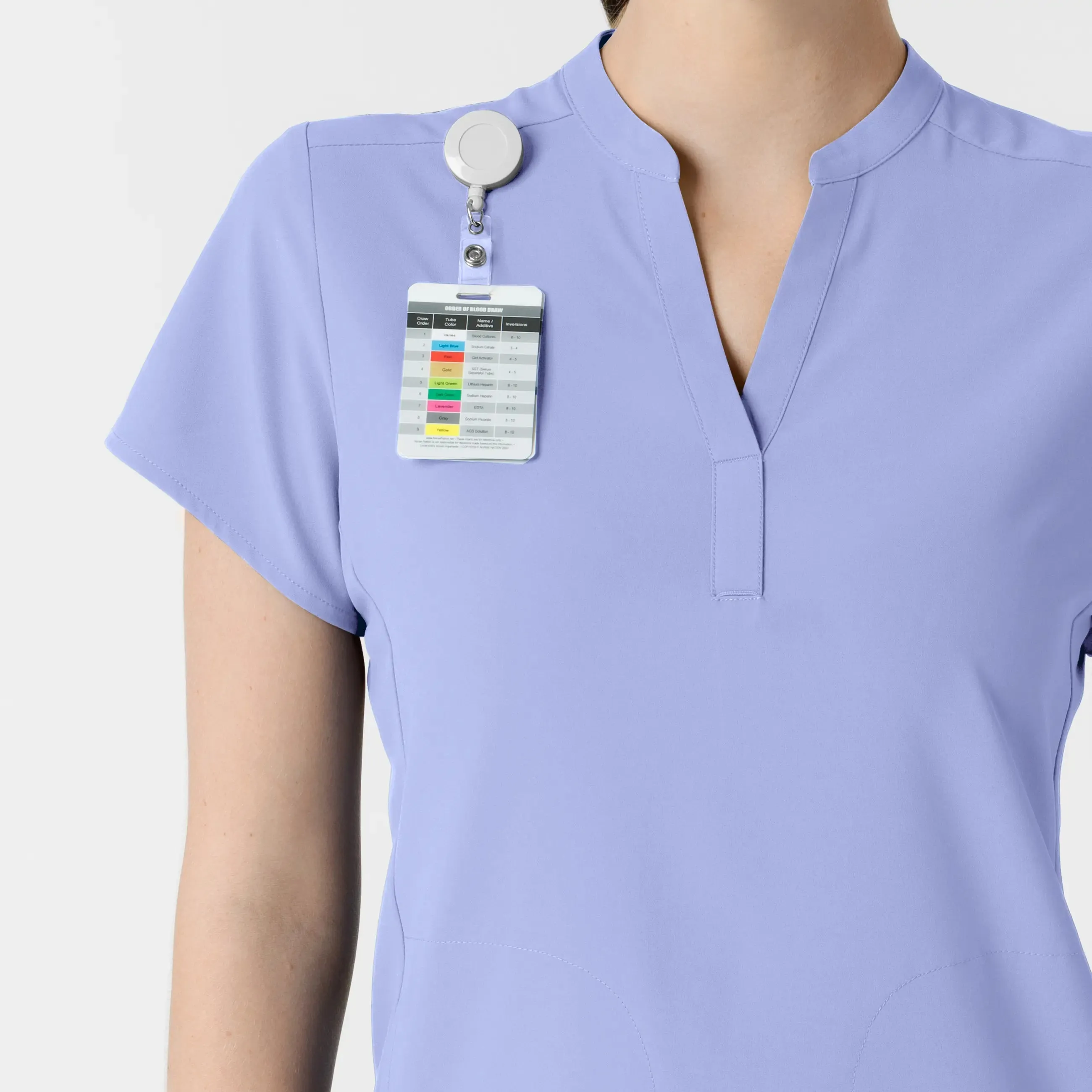 Wink Women's Mandarin Collar Scrub Top - Ceil Blue