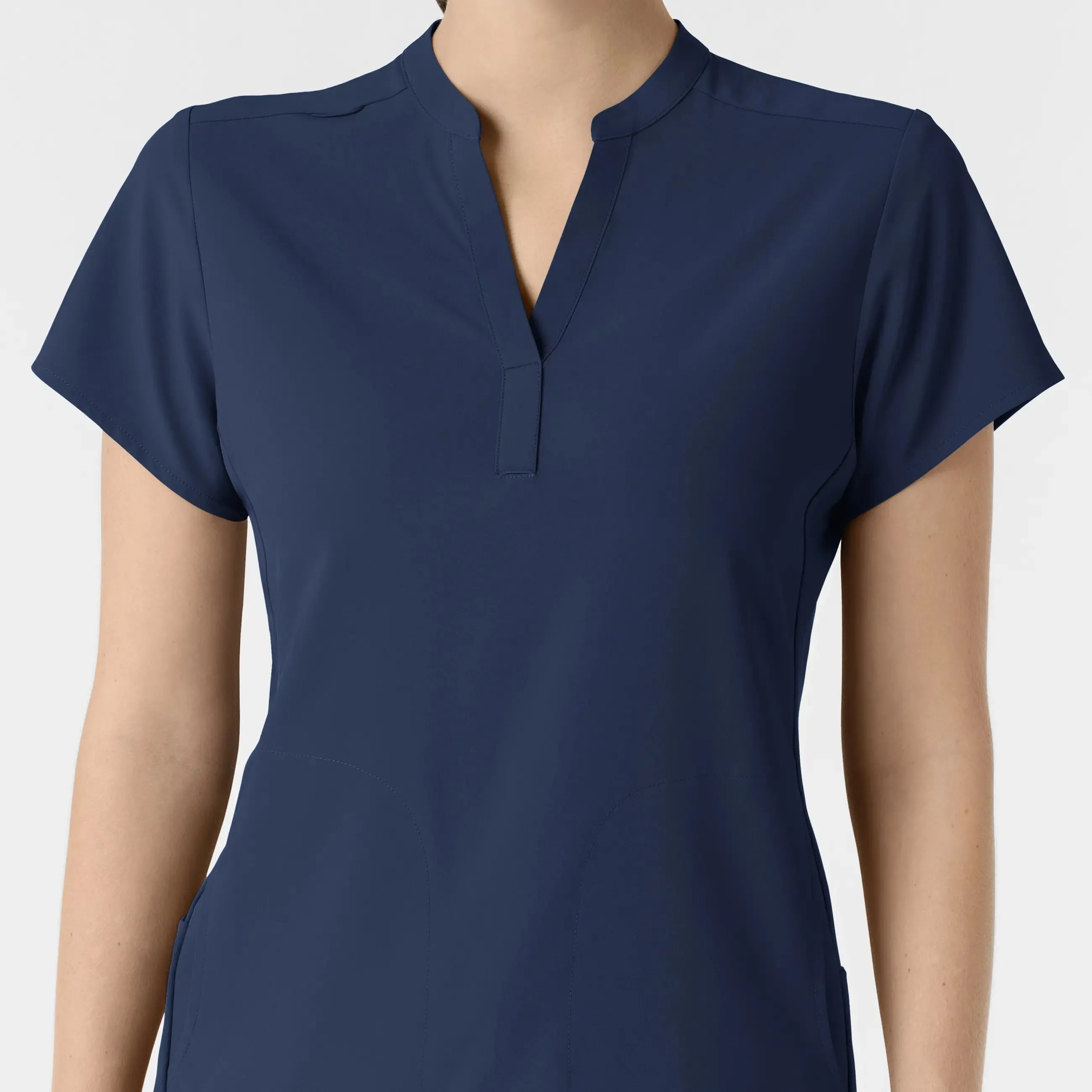 Wink Women's Mandarin Collar Scrub Top - Navy