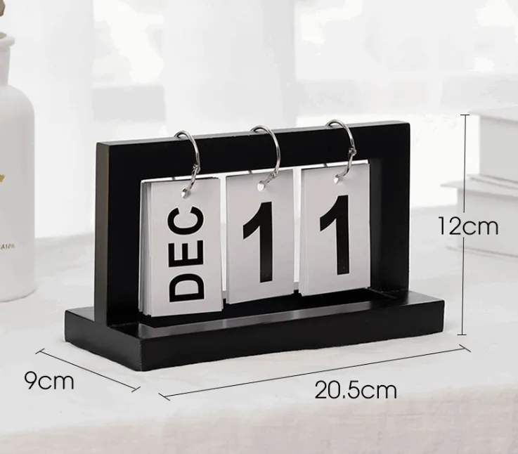 Wooden Flip Countdown Small Desk Calendar