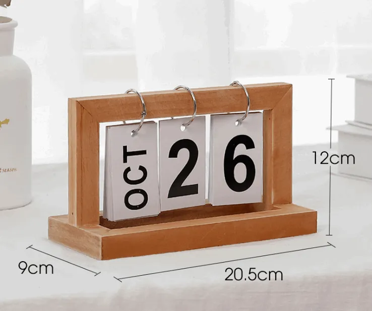 Wooden Flip Countdown Small Desk Calendar