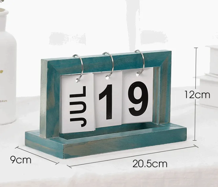 Wooden Flip Countdown Small Desk Calendar