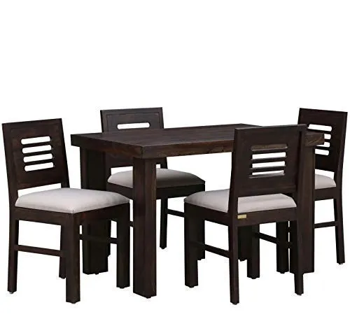 Woodstage Sheesham Wood 4 Seater Dining Table with 4 Chairs Wooden Dining Set Funiture for Home (Warm Chestnut Finish)